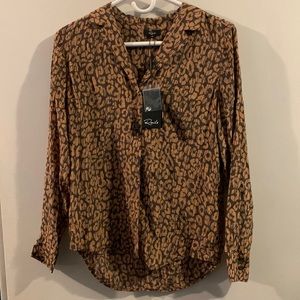 NWT Rails Rebel Batik Cheeta Print Shirt